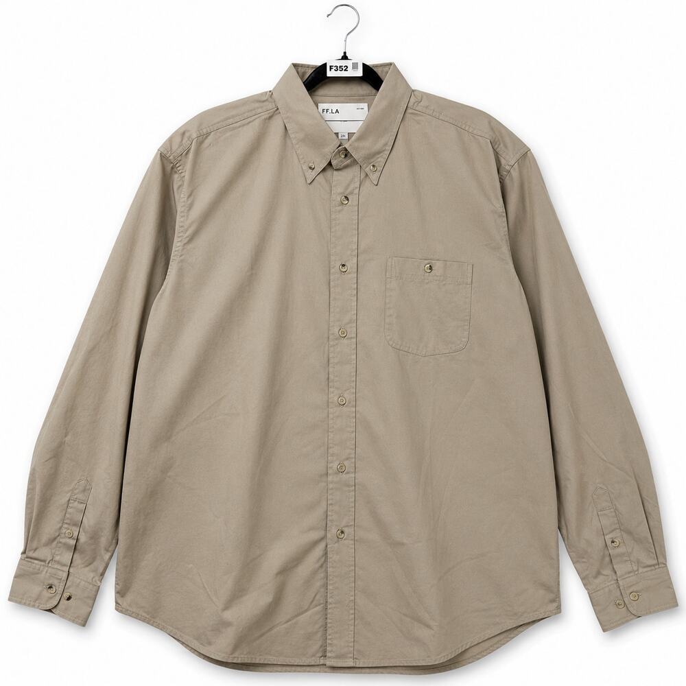NEW FF.LA Five Four Los Angeles Men's Button Down Shirt Khaki Tan 2XL Cotton